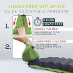 Gear Doctors ApolloAir 5.2R-Value [17oz] Ultralight Insulated Inflatable Camping Sleeping Pad–Backpacking Air Mattress–Camping Mattress Pad–Compact Foam Self-Inflating Outdoor Sleeping Mat Backpacking