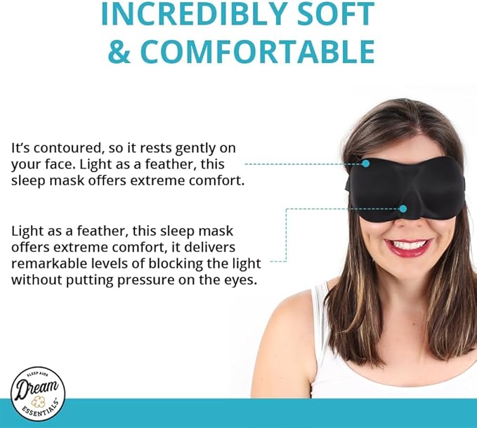 Wild Essentials® Sweet Dreams™ Comfortable & Contoured Sleep Mask Kit with Carry Pouch and Moldex® Ear Plugs, Travel Set, Gift