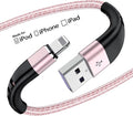 Essri 2Pack for iPhone Charger Cord 6FT, Lighting Cable 6 Feet to USB Charging Cable, Nylon Braided Charging Cord 6 Foot Compatible with iPhone 14 13 12 11 X XS XR 15 Pad -Pink