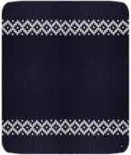 Thick Alpaca Wool Blanket Heavyweight Camping Outdoors Indoors Soft Peru Twin Size Ethnic Design (Navy Blue - Soft Gray Design, Twin Size)