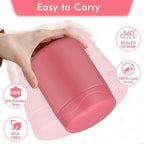 12oz 2 Pack Insulated Food Jar Set for Kids Soup Thermo Hot Food Lunch Container Wide Mouth Leak Proof Stainless Steel Vacuum Bento Box for School Office Travel Outdoors