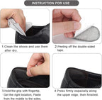 Dr. Foot Heel Grips for Men and Women, Self-Adhesive Heel Cushion Inserts Prevent Heel Slipping, Rubbing, Blisters, Foot Pain, and Improve Shoe Fit - 2 Pairs+ Extra 1 Shoe Horn (Black)