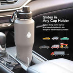 SENDESTAR 40oz Water Bottle Wide Mouth Stainless Steel Vacuum Insulated Double Wall with 2 Straw Lids Fit in Any Car Cup Holder
