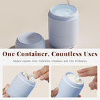 New Travel Toiletry Containers [Ultra Leakproof] TSA-Approved, PLA Hard Shell Jars with 5 Magnetic Labels, Wide Mouth Bottles for Lotion, Cleanser, Shampoo, Conditioner, Blue, 3 Pack, 2OZ