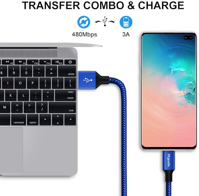 etguuds Long USB C Cable 10ft, 1-Pack, Braided USB A to USB C Charger Cable, Type C Charger Cord Fast Charging for iPhone 16 15 Series, Samsung Galaxy S25 S24 S23, Pixel, Switch and More