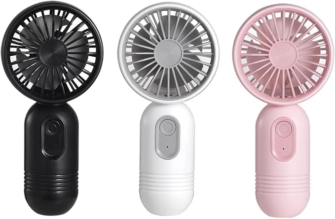 Mini Portable Fan 3 Pack, Cute Handheld Battery Operated Lightweight Small Personal Fans with 3 Speeds and USB Rechargeable Eyelash Fan for Stylish Girl Kids Women Men Office Outdoor Travel Camping