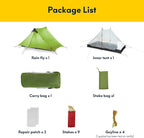 LANSHAN Ultralight Tent 3-Season Backpacking Tent for 1-Person or 2-Person Camping, Trekking, Kayaking, Climbing, Hiking