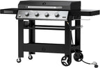 Propane Gas Griddle 4-Burner, Outdoor Gas Stove with 555 sq.in Cooking Area, Foldable Side Tables, Towel Rack, Flat Top Grill Griddle for Patio Barbecue, Backyard, BBQ Party, GS352
