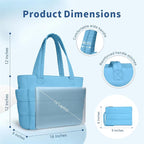 TOPDesign Puffer Tote Bag for Women, Lightweight Puffy Handbag with Compartments, Quilted Shoulder Bag for Work, Travel, Gym