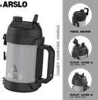 Sports Water Jug - Gallon Water Bottle - Large Insulated Stainless Steel Bottle for Gym, Workouts, Basketball, Football, Soccer - Keep Water Cold for Up To 24 Hours - 108 Ounce (Graphite)