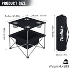 Portable Folding Camping Table Lightweight Outdoor Picnic Table with 4 Cup Holders & Storage Case Collapsible Tailgating Table for Camping Backyard Grill Outdoor Concerts
