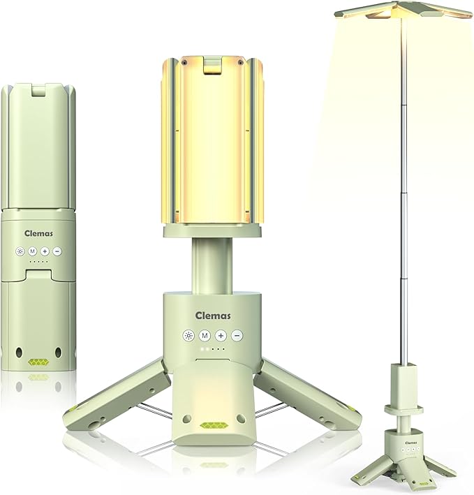 Telescopic Camping Lights Rechargeable 14000 mAh Led Multifunction Magnetic Lanterns Job Site Lighting Cordless Dimmable Camping Tent Lamp Portable Power Supply 6000LM IPX5 Waterproof (White)