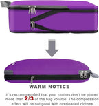 BAGAIL 4 Set/6 Set/8 Set Compression Packing Cubes Travel Accessories Expandable Packing Organizers (Cloth Pattern, 4-Purple)