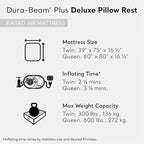 Intex 64131ED Dura-Beam Plus Deluxe Pillow: Fiber-Tech – Twin Size – Built-in Electric Pump – 16.5in Bed Height – 300lb Weight Capacity