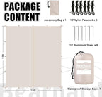 Bearhard Waterproof Camping Tarp, Lightweight Hammock Rain Fly, UV Protection and PU 3000mm Waterproof Backpacking Tarp, 10x10ft/10x12ft Large Tent Footprint or Shelter Kit for Hiking and Outdoor Adventure