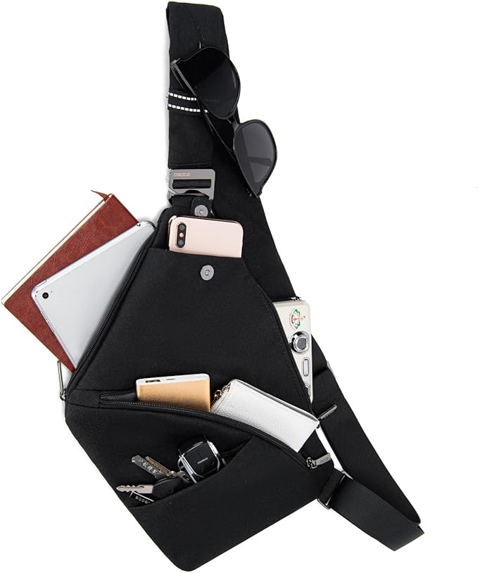 Travel Sling Bag with RFID Pocket, Anti Theft Crossbody Bag for Women Men Casual Chest Outdoor Shoulder Hiking Bag