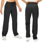 Womens Hiking Pants Quick Dry UPF 50 Lightweight Travel Golf Cargo Safari Pants Zipper Pockets