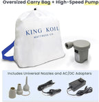 King Koil Luxury Toddler Inflatable Child Airbed, Travel Bed with Built-in Safety Bumper, Portable Air Mattress for Kids, Includes High-Speed Pump - Blue