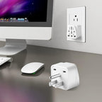 2 Pack US Travel Plug Adapter, EU,UK,AU,in,CN,JP,Asia,Italy,Brazil to USA (Type B), 3 Prong Grounded USA Wall Plug Wall Outlet Power Charger Converter (White)