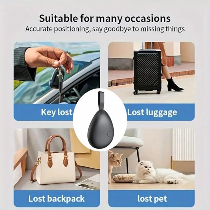 GPS Tracker for Vehicles, Mini Tracking Device for Vehicles, Car Tracker Device Hidden No Subscription Work with Find My (iOS Only), Key Finder, for Kids, Dogs, Luggage, Bag (White, 2 Pack)