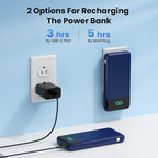Portable Charger for iPhone with Built in Cables and Wall Plug,Upgraded 13800mAh Fast Charging USB C Power Bank,4 Outputs Travel Essential Battery Pack Compatible with iPhone 15/14/13/12,Samsung-Blue