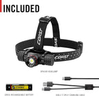 Coast® XPH34R 2075 Lumen USB-C Rechargeable-Dual Power LED Headlamp withPURE Beam® Twist Focus™ and Magnetic Base