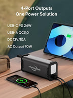 Portable Power Station 99.99Wh Camping Lithium Battery Solar Large Power Bank with AC Outlet 70W for Home Backup Outdoor Emergency RV Van Hunting