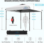 8X8 Pop Up Canopy Tent with 3 Sidewalls,Easy Up Canopy,Commercial Instant Shelter,Heavy Duty One Person Set Up Event Tent,White