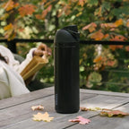 Owala FreeSip Insulated Stainless Steel Water Bottle with Straw, BPA-Free Sports Water Bottle, Great for Travel, 24 Oz, Very, Very Dark