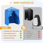 EAGLE PEAK Flex Ultra Compact 5x5 Pop-up Canopy, Sun Shelter, Changing Room, Portable Privacy Tent for Pool, Fashion Photoshoots, or Camping, Light Blue