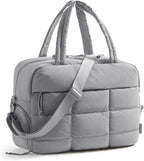 BAGSMART Gym Bag for Women, Carry on Travel Duffel Bag, Water-resistant Weekender with Shoe Compartment for Gym Travel Work, Grey, Medium