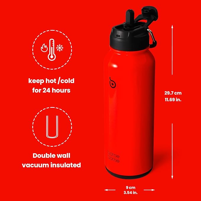 BOTTLE BOTTLE 40 oz sports water bottle stainless steel insulated water bottle with straw and pills holder