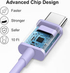 iPhone 17 16 15 Charger Fast Charging 10FT - 20W USB C Charger Block with 10FT Type C to C Cable Compatible with iPhone 17/17 Pro/17 Pro Max/Air/16/16e/15, iPad Pro, iPad Air (Purple)
