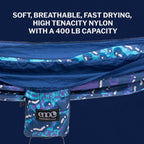 ENO DoubleNest Hammock - Lightweight, Portable, 1 to 2 Person Hammock - for Camping, Hiking, Backpacking, Travel, a Festival, or The Beach - Splash/Sapphire
