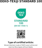 100% Wool Blanket, 62" x 86", Warm, Thick, Washable, Military Wool Blanket, Great for Camping, Outdoors, Sporting Events, Survival Kits