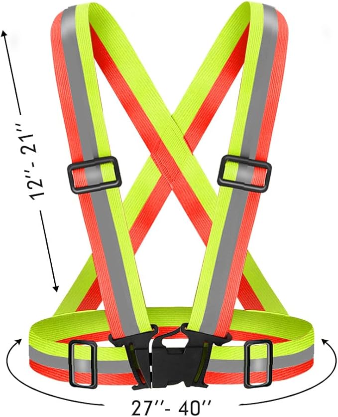 High Visibility Reflective Vest Safety Vest Running Reflective Gear Adjustable Reflective Vest for Walking,Jogging,Hiking,Night Cycling