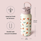 BOTTLE BOTTLE 32oz Insulated Water Bottle Stainless Steel Sport Water Bottle with Straw Dual-use Lid Design for Gym with Pill Box