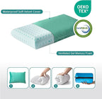 Small Gel Memory Foam Camping Pillow Travel - Contoured Support -Compressible Pillow Ideal for Backpacking, Camping, Travel, Car, Airplane,Office Nap