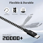 USB C Splitter Multi Charging Cable, Dual Type C Charger Cord,4 in 1 Multiple Nylon Braided Cable with 4 Type-C Connectors Compatible with iPhone 17 16 Pro Max/Tablets/Google-1Pack 5FT.