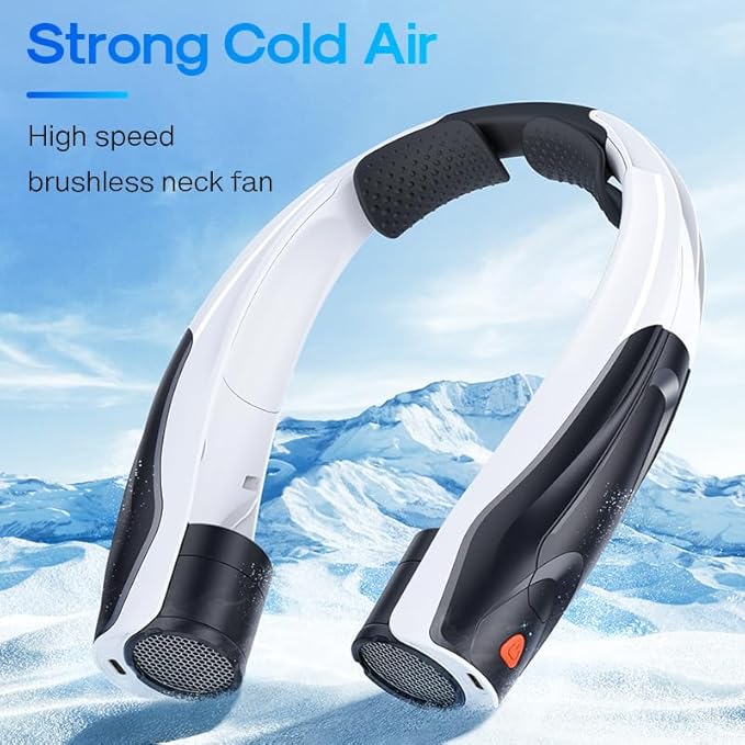 Portable Neck Fan Rechargeable: Free Hands Extra-long Battery Life 6000mAh Strong Air Volume Fast Cooling for Outdoor Enthusiasts - Travel Hiking Climbing (Black)