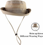 CAMOLAND Mens Fishing Hat Wide Large Brim Sun Hat with Outdoor UV Protection
