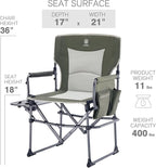 EVER ADVANCED Camping Directors' Chair with Side Table, Portable Folding Chair with Compact Size, Heavy Duty with Pocket for Camping, Lawn, Sports and Fishing, 400lbs, Green 2 Pack