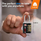 Forge Dual-Opening: Key or Combination Access Lock, Use Key to Recover Code If Forgotten, TSA Approved Locks for Luggage, Pelican case, Travel, Gym, School, Stainless Steel Shackle. (Black 2 Pk)