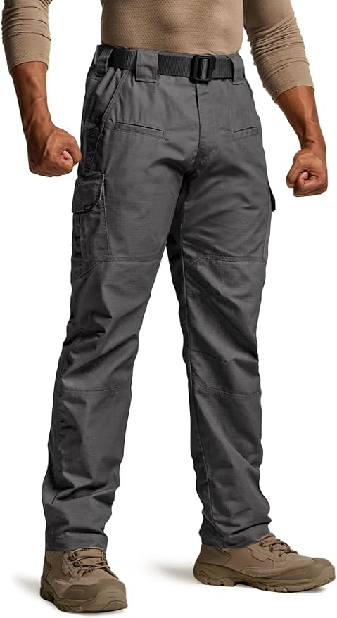 CQR Men's Tactical Pants, Water Resistant Ripstop Cargo Pants, Lightweight EDC Work Hiking Pants, Outdoor Apparel