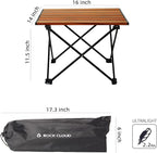 ROCK CLOUD Portable Camping Table Ultralight Aluminum Folding Beach Table Camp for Camping Hiking Backpacking Outdoor Picnic, Wood Grain