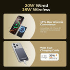 [0.3" Ultra Slim] [Alloy-Made] [Credit Card] Magsafe Portable Charger for iPhone, 2026 Upgrade 5000mAh Fast Charging Magnetic Power Bank, Wireless Battery Pack for iPhone 17 Air 16 15 Pro Max 14 13