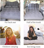 SAYGOGO Inflatable Travel Mattress - Thickened Camping Bed Sleeping Pad with Air Pump, 2 Pillows for SUV, Sedan, Pickup Back Seat - Grey