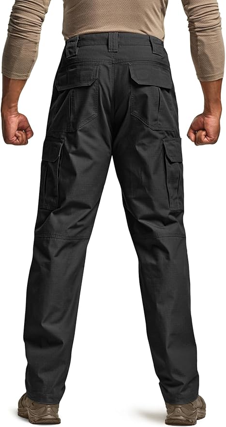 CQR Men's Tactical Pants, Water Resistant Ripstop Cargo Pants, Lightweight EDC Work Hiking Pants, Outdoor Apparel