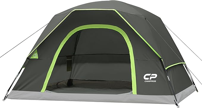 CAMPROS CP Tents for Camping 4 Person Tent Waterproof Windproof Double Layer Camping Tent, Easy Setup Dome Tent with Large Mesh Windows & Wider Door for Outdoor Camping & Hiking