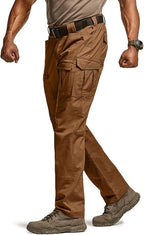 CQR Men's Flex Ripstop Tactical Pants, Water Resistant Stretch Cargo Pants, Lightweight EDC Hiking Work Pants